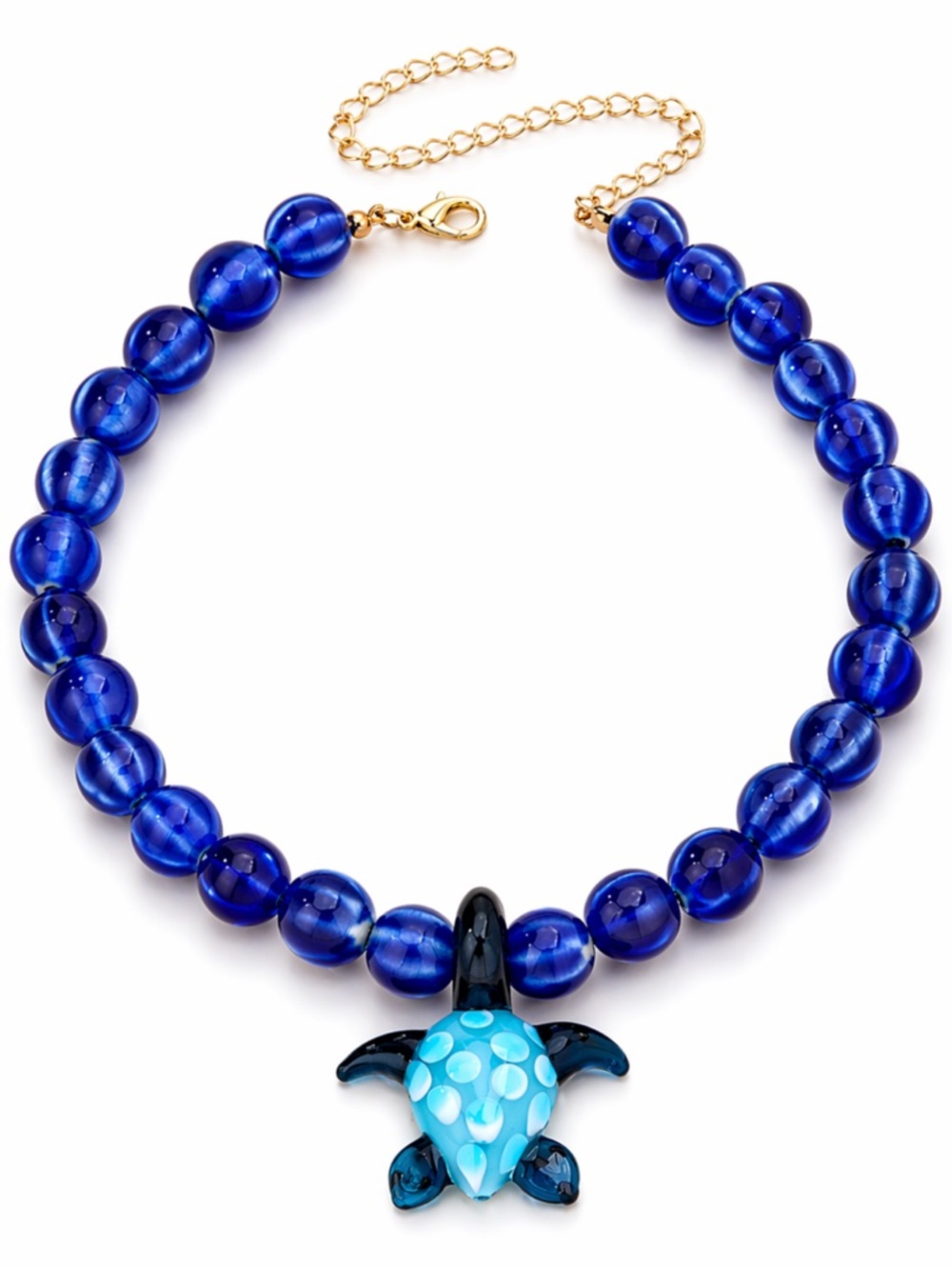 New! Colorful Blue Turtle Beaded Dopamine Necklace NWOT (4023)